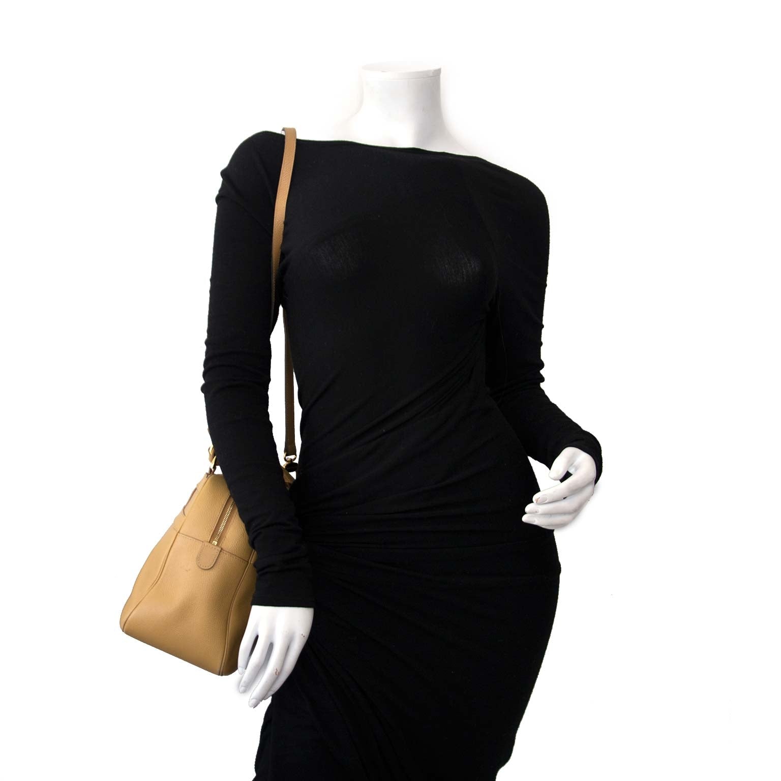 Delvaux Tan Leather Bowling Bag