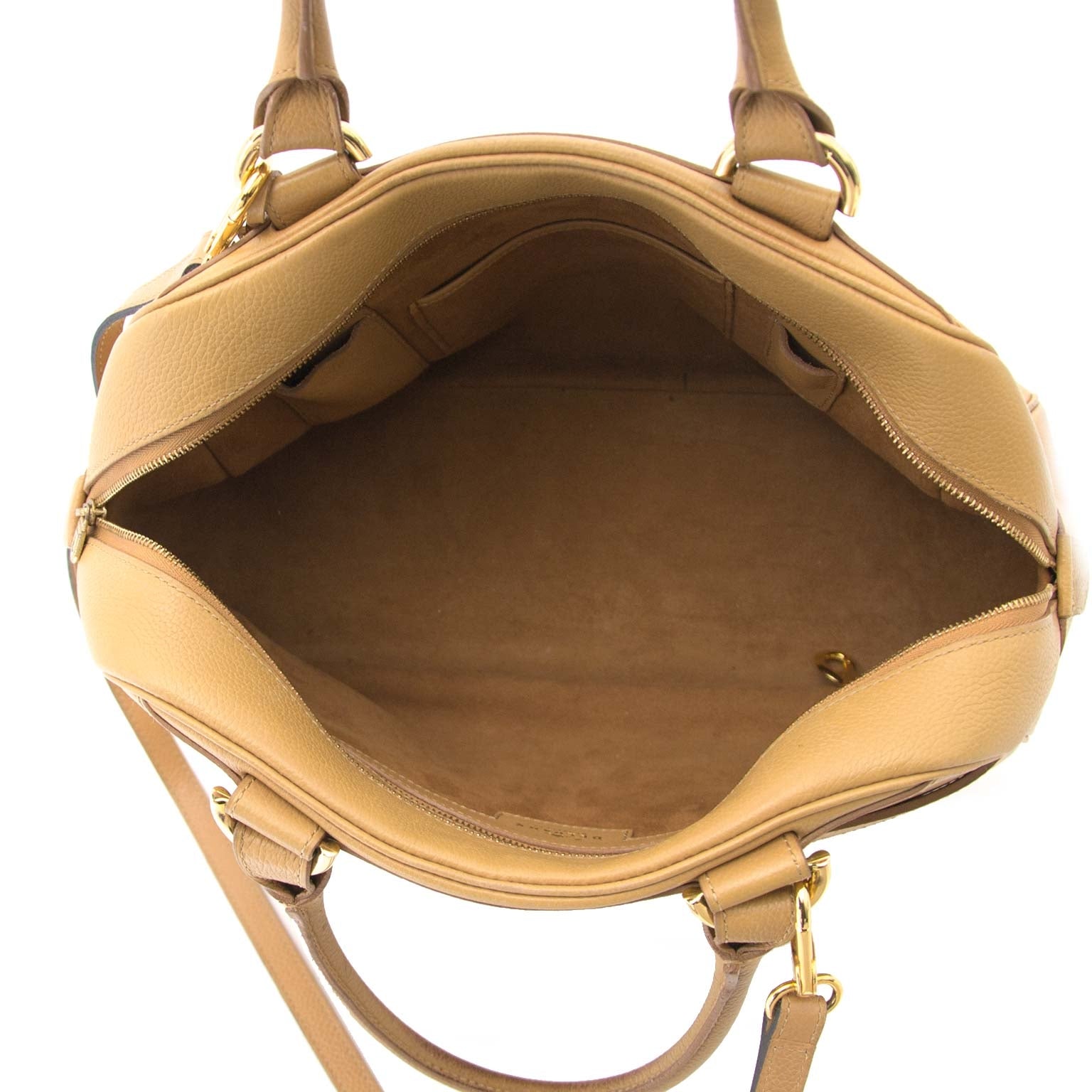 Delvaux Tan Leather Bowling Bag