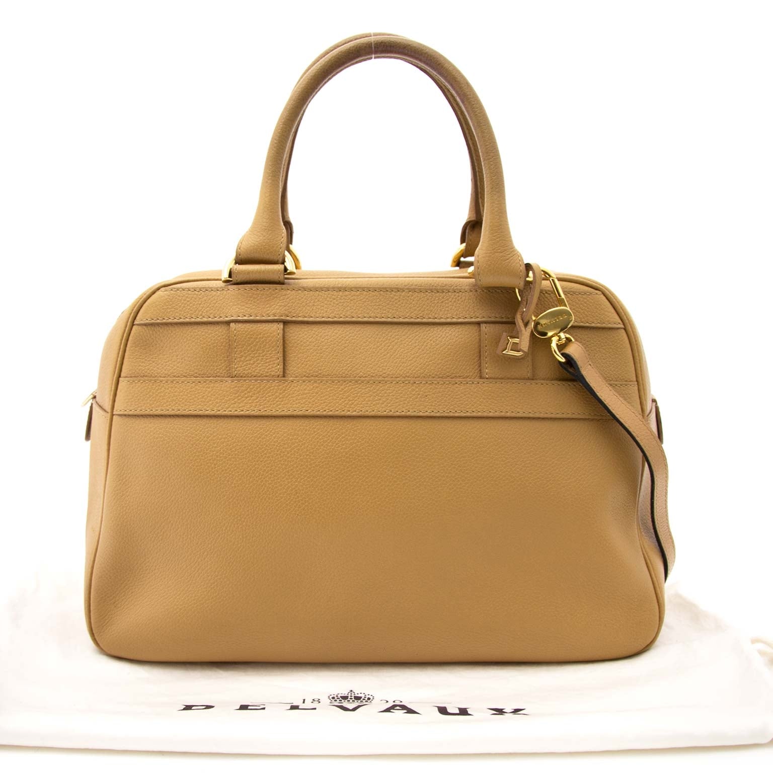 Delvaux Tan Leather Bowling Bag