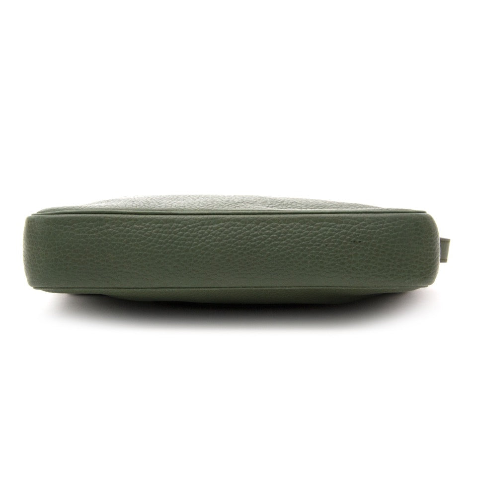 Acheter secure en ligne de sac à mains Delvaux en cuir vert olive.