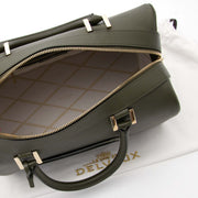 inside Delvaux Louise Boston Allure PM Olive Green
