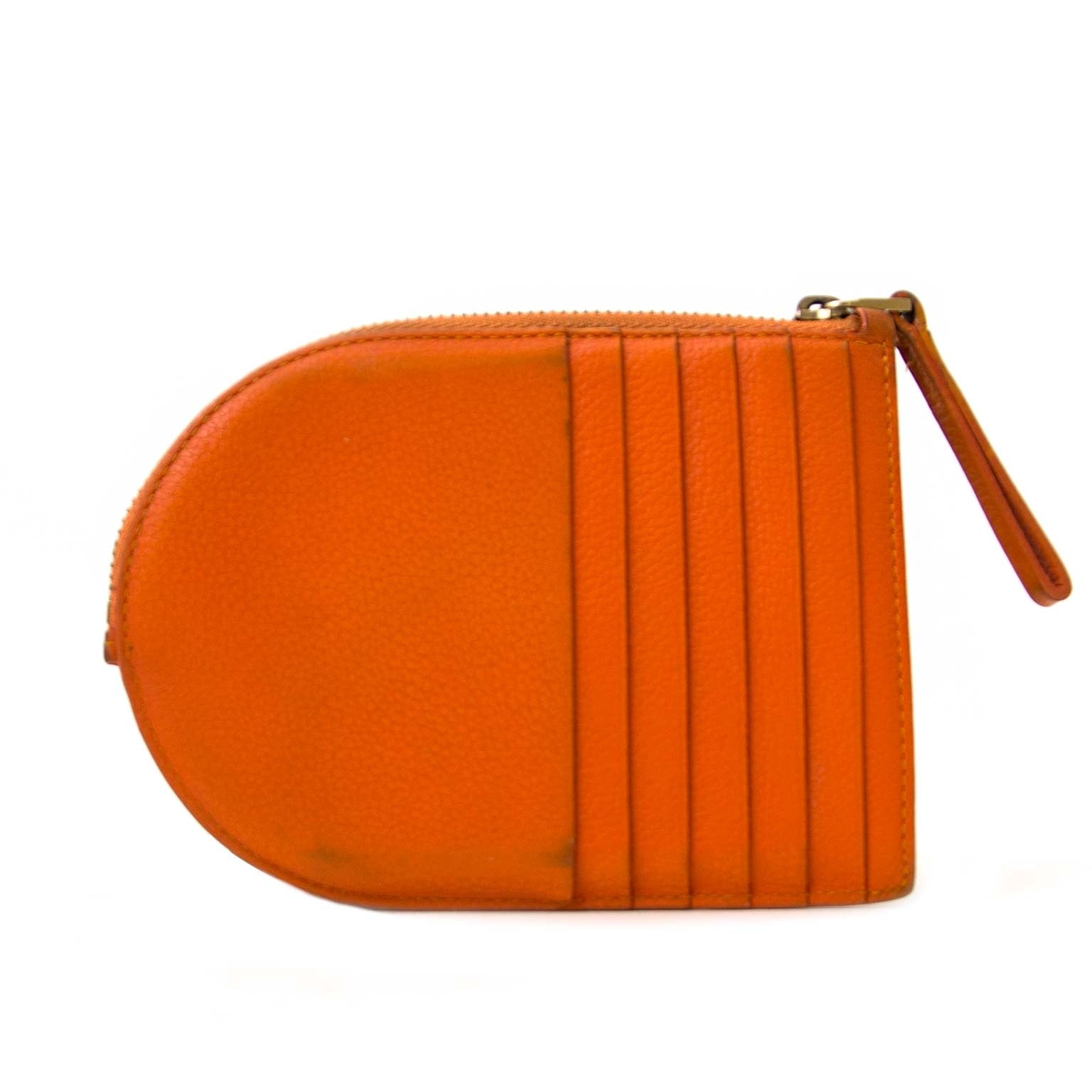 koop authentieke delvaux oranje d pochette portefeuille bij labellov vintage mode webshop belgië