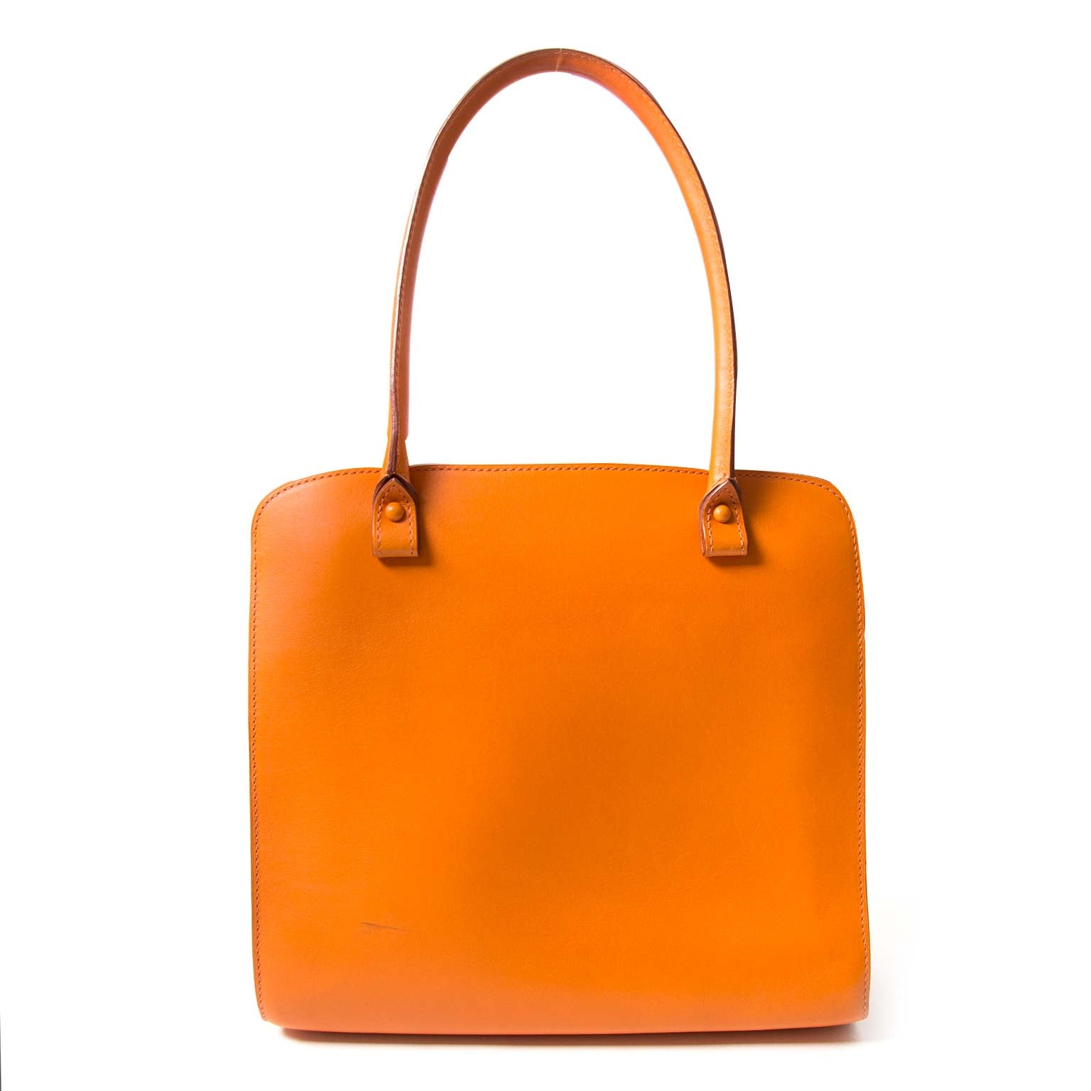 delvaux orange top handle bag now for sale at labellov vintage fashion webshop belgium