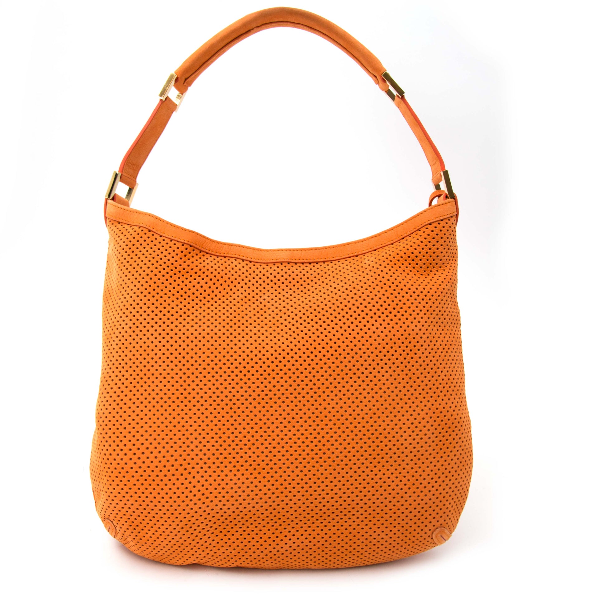 Delvaux Louise Perforated Suede Orange