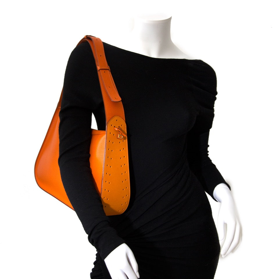 real designer Delvaux Orange Shoulder Bag at the best price