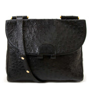 delvaux black ostrich chablis shoulder bag now for sale at labellov vintage fashion webshop belgium