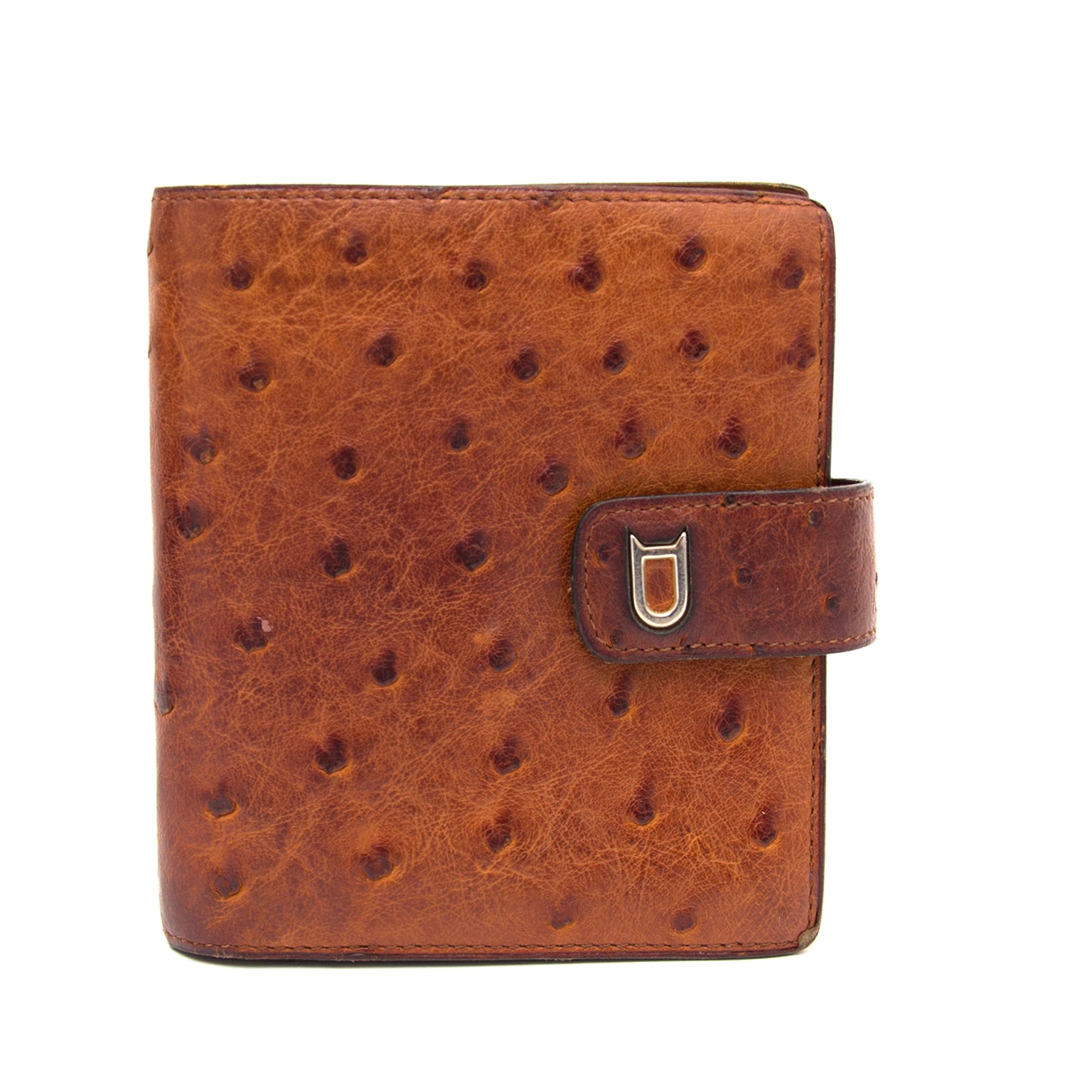 100% authentic Delvaux Brown Ostrich Wallet shop online at Labellov
