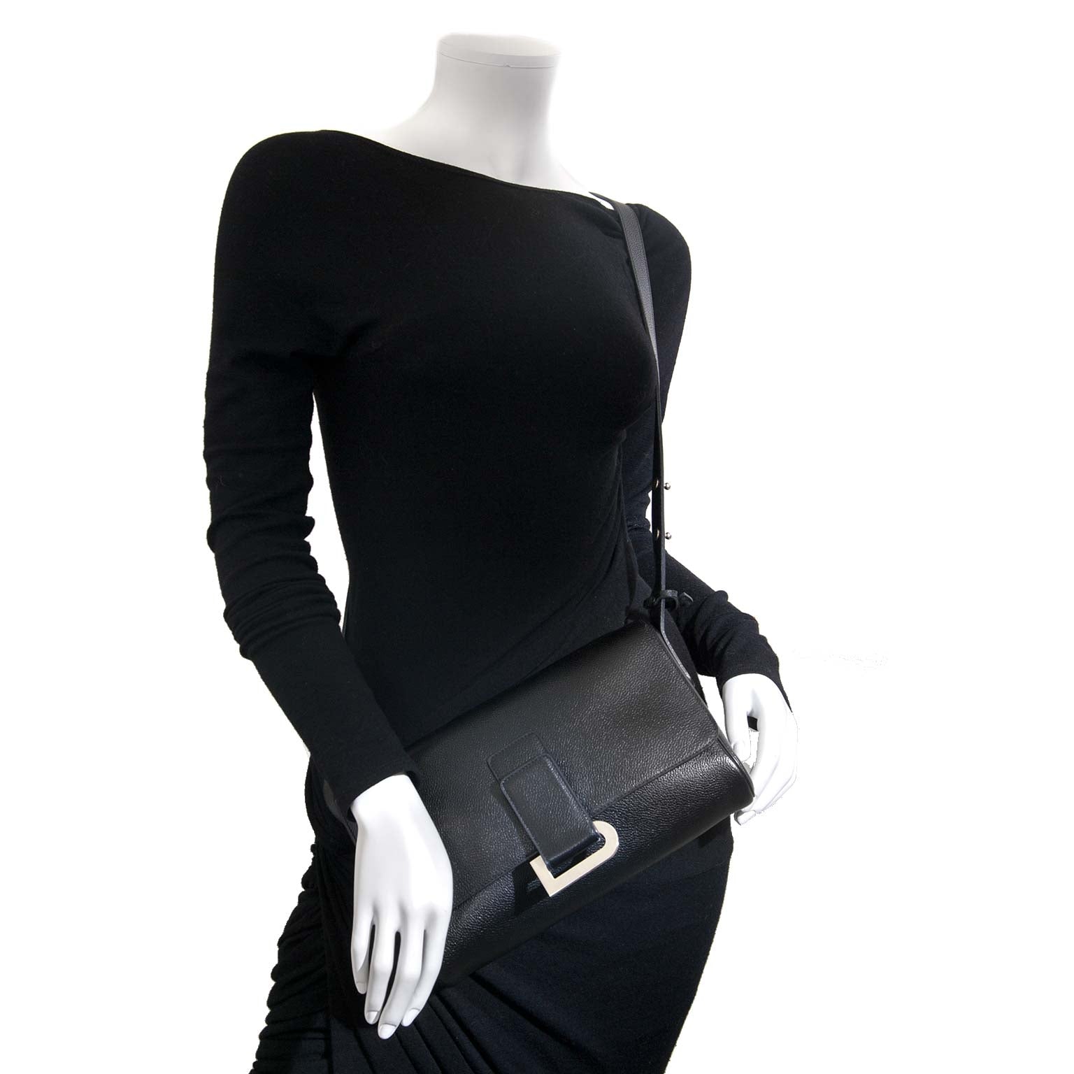 Delvaux Black Passerelle Shoulder Bag now for sale at labellov vintage fashion webshop belgium