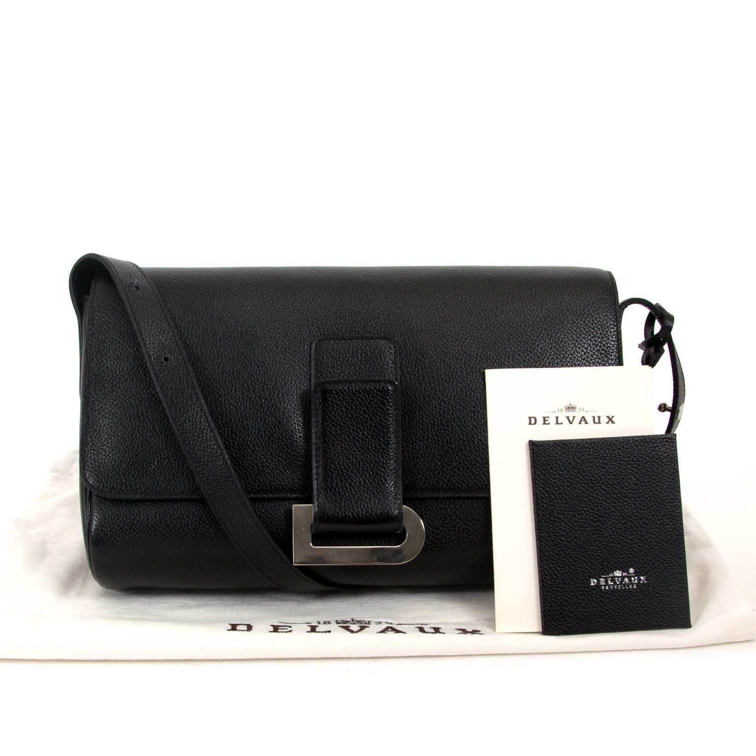 Delvaux Black Passerelle Shoulder Bag now for sale at labellov vintage fashion webshop belgium