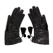 delvaux black leather vernis gloves now for sale at labellov vintage fashion webshop belgium