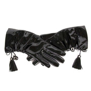 delvaux black leather vernis gloves now for sale at labellov vintage fashion webshop belgium