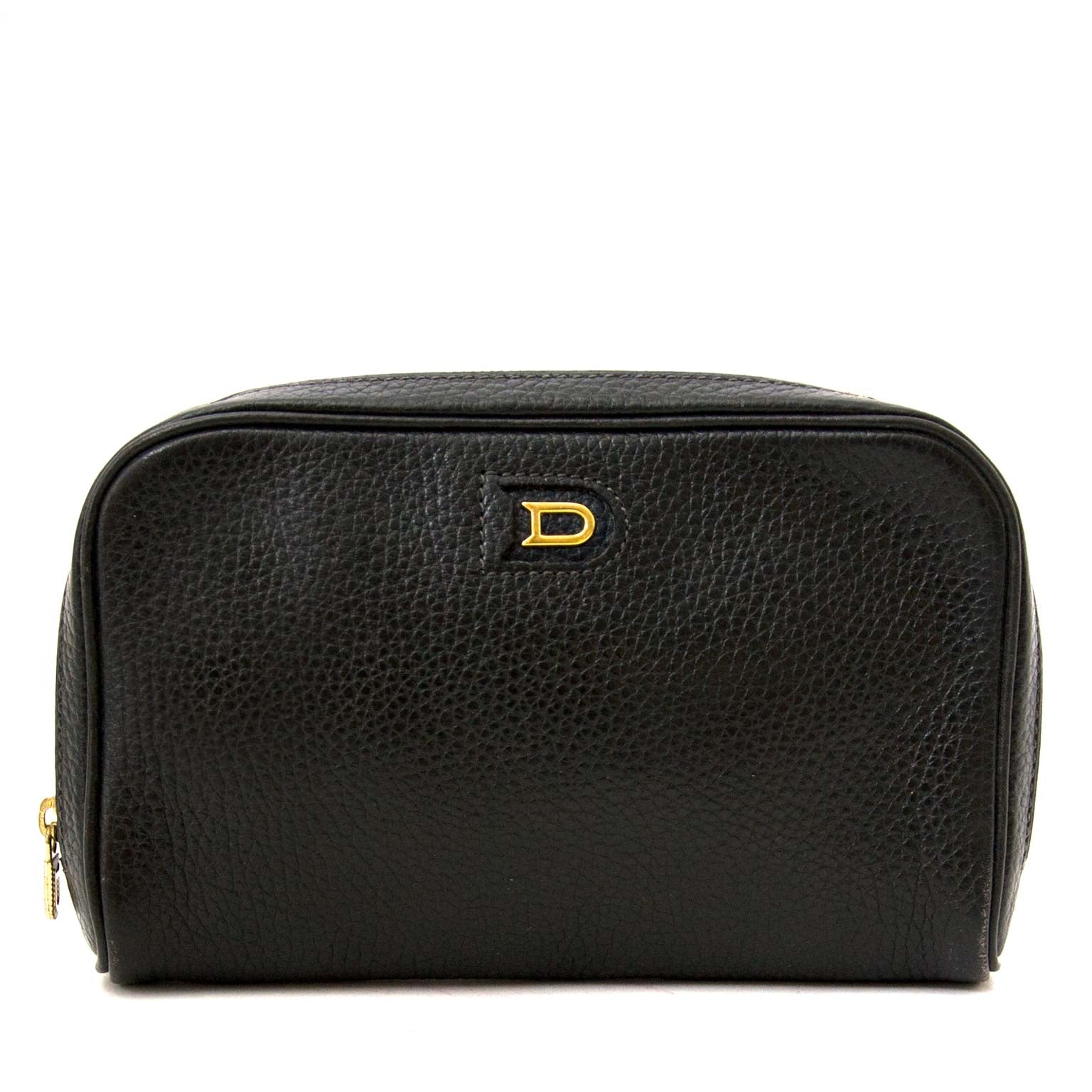 Delvaux Black Leather Pochette buy and sell your authentic designer handbags and accessories