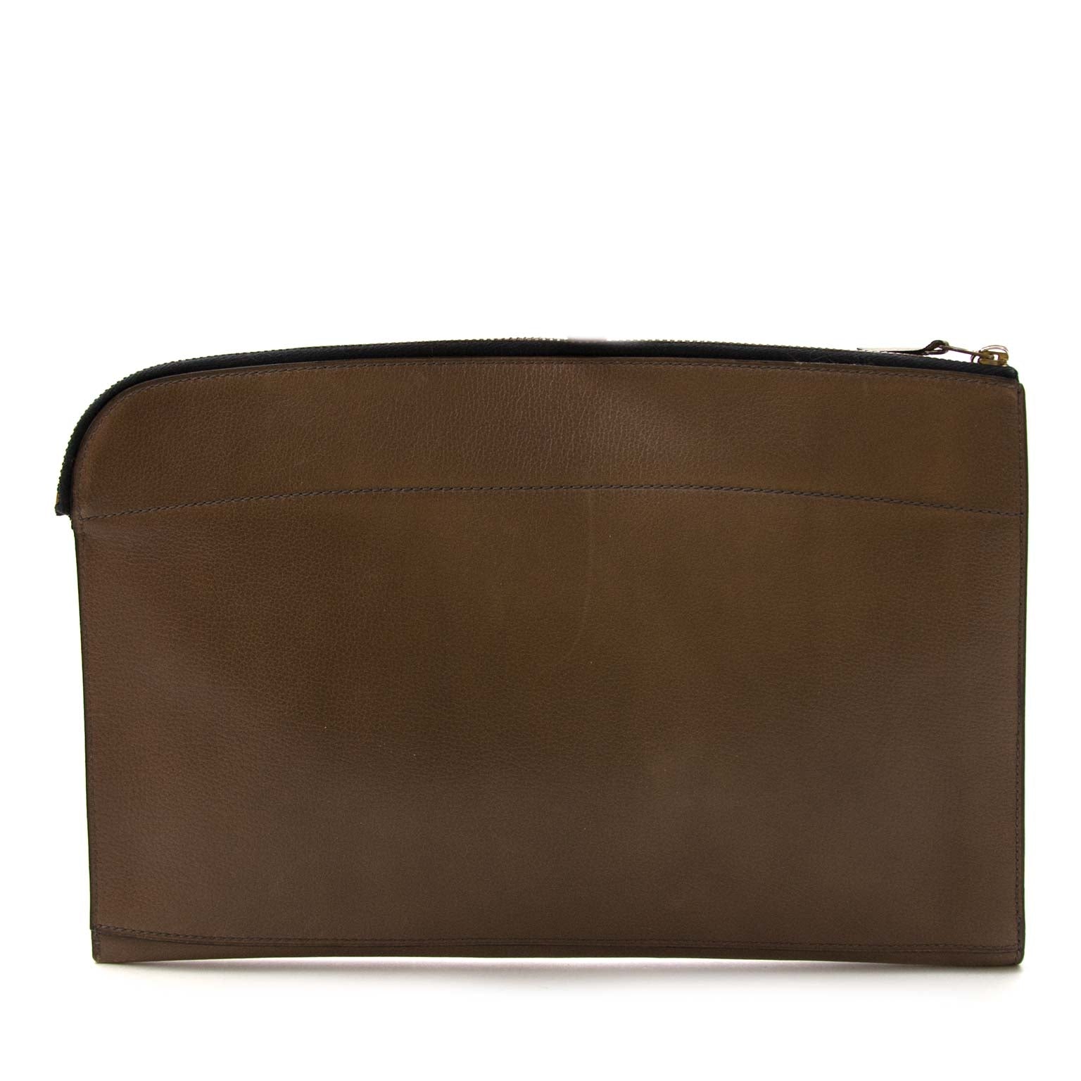buy Delvaux Taupe Leather Clutch at labellov for the best price