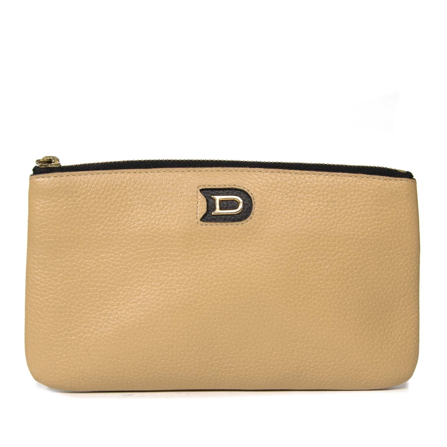 Delvaux beige leather pochette now for sale at labellov vintage fashion webshop belgium