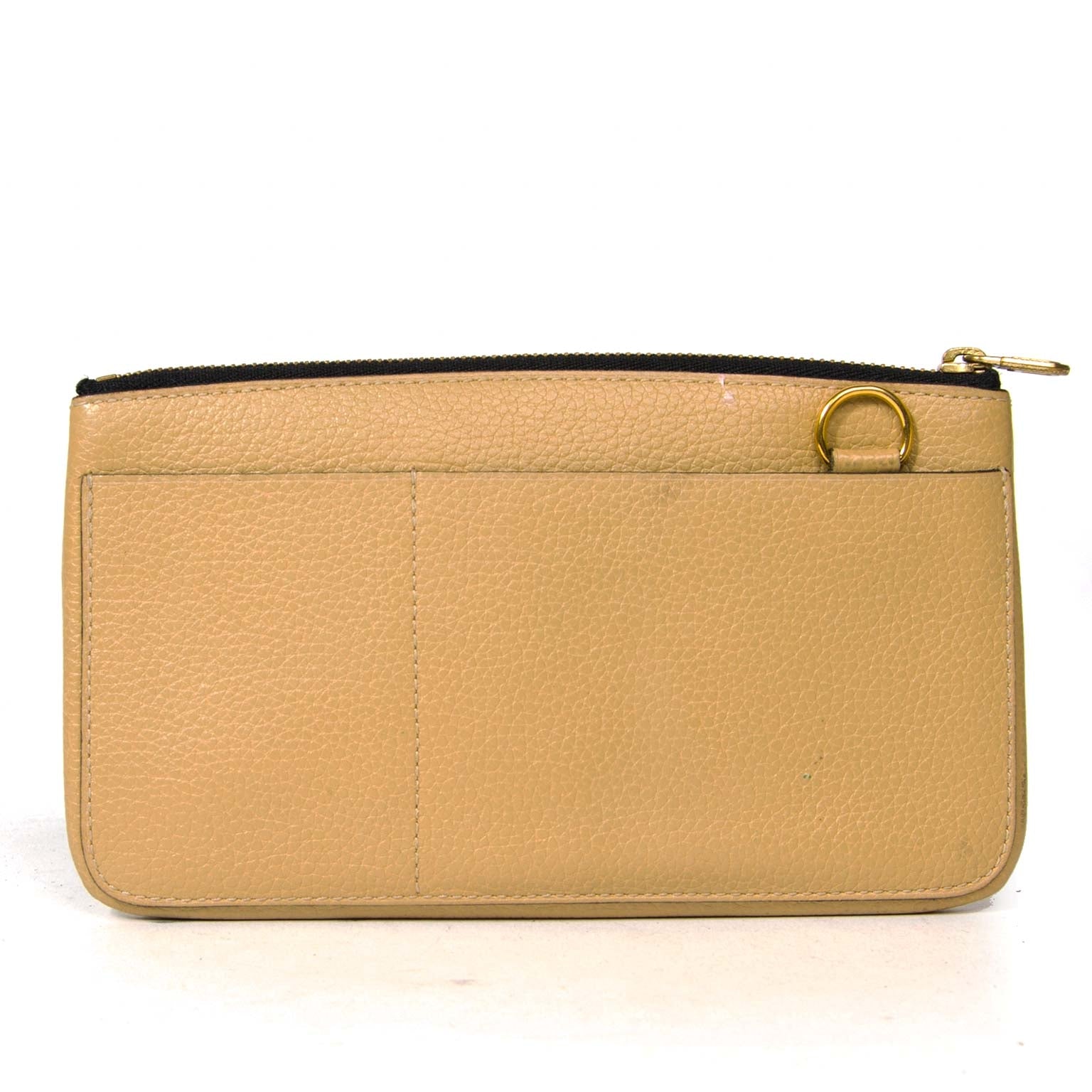 Delvaux beige leather pochette now for sale at labellov vintage fashion webshop belgium