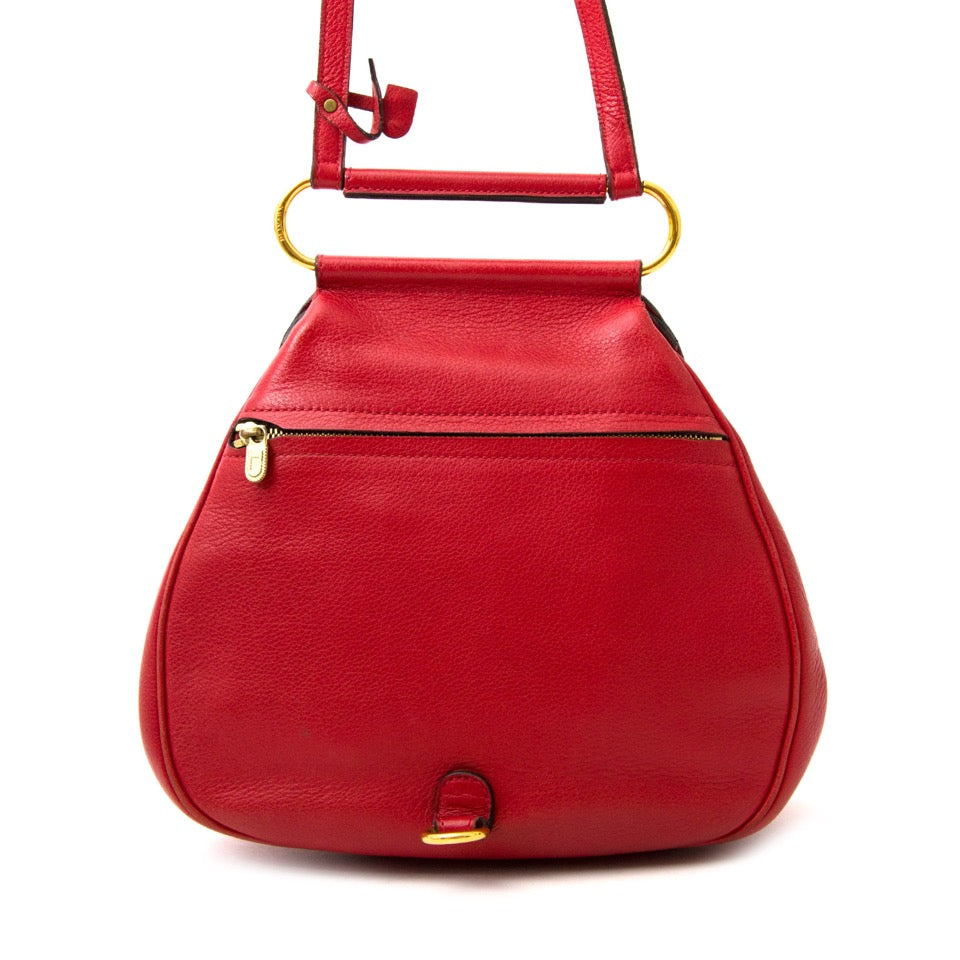 The perfect Christmas gift available at Labellov: Delvaux Mini Red Cerceau Jumping Bag