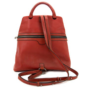 koop en verkoop tweedehands Deux De Delvaux Red Leather Backpack bij labellov vintage online webshop