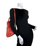 authentic Deux De Delvaux Red Leather Backpack now for sale at labellov antwerp for the best price