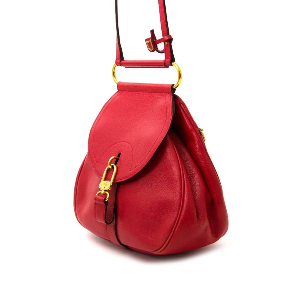 Looking for an authentic designer purse? Get your hands on the Delvaux Mini Red Cerceau Jumping Bag