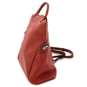 authentique Deux De Delvaux Red Leather Backpack en vendre chez labellov anvers au meilleur prix