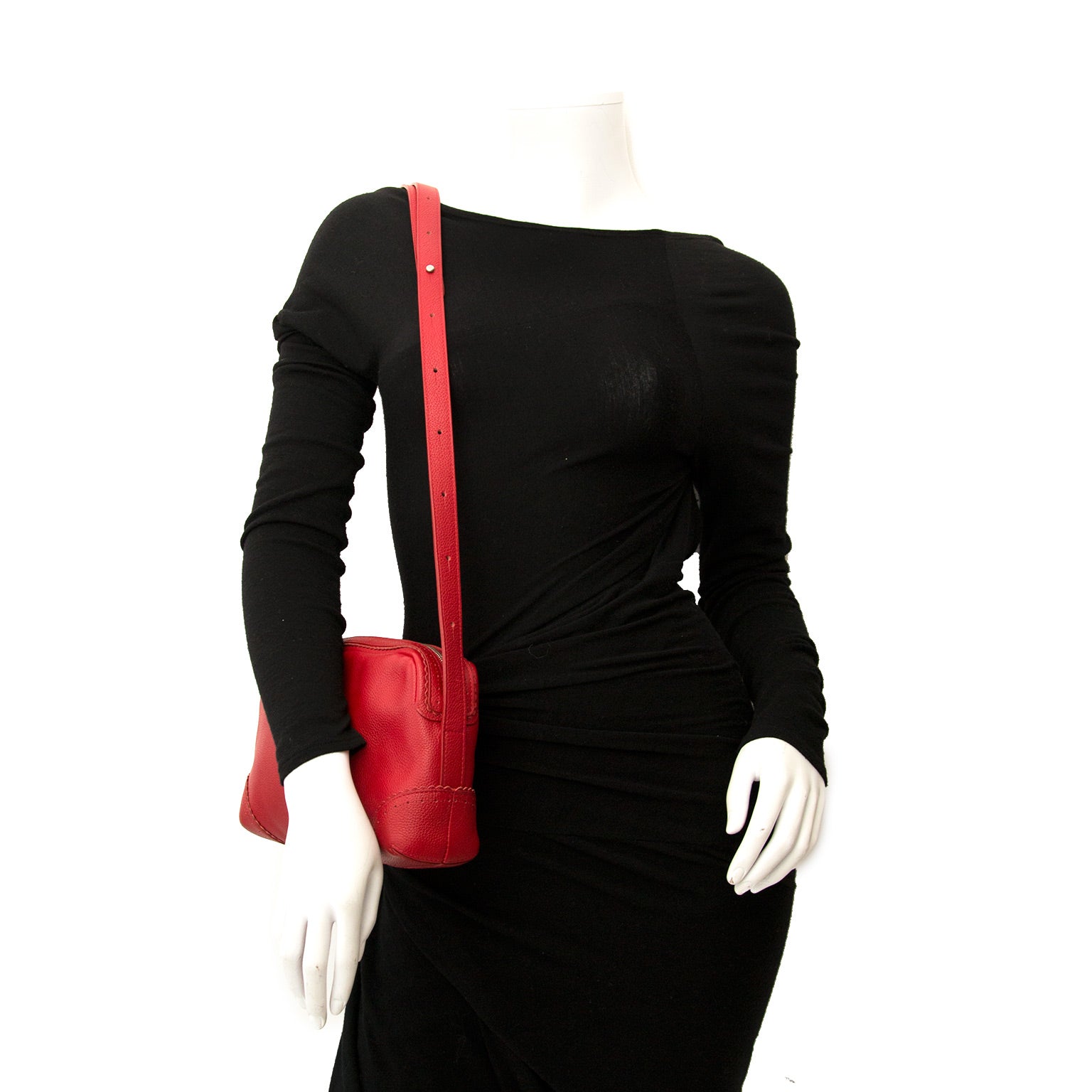 comme neuf sac a main Delvaux Red Leather Crossbody Bag