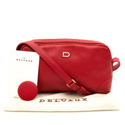 worldwide shipment Delvaux Red Leather Crossbody Bag 100% authentic
