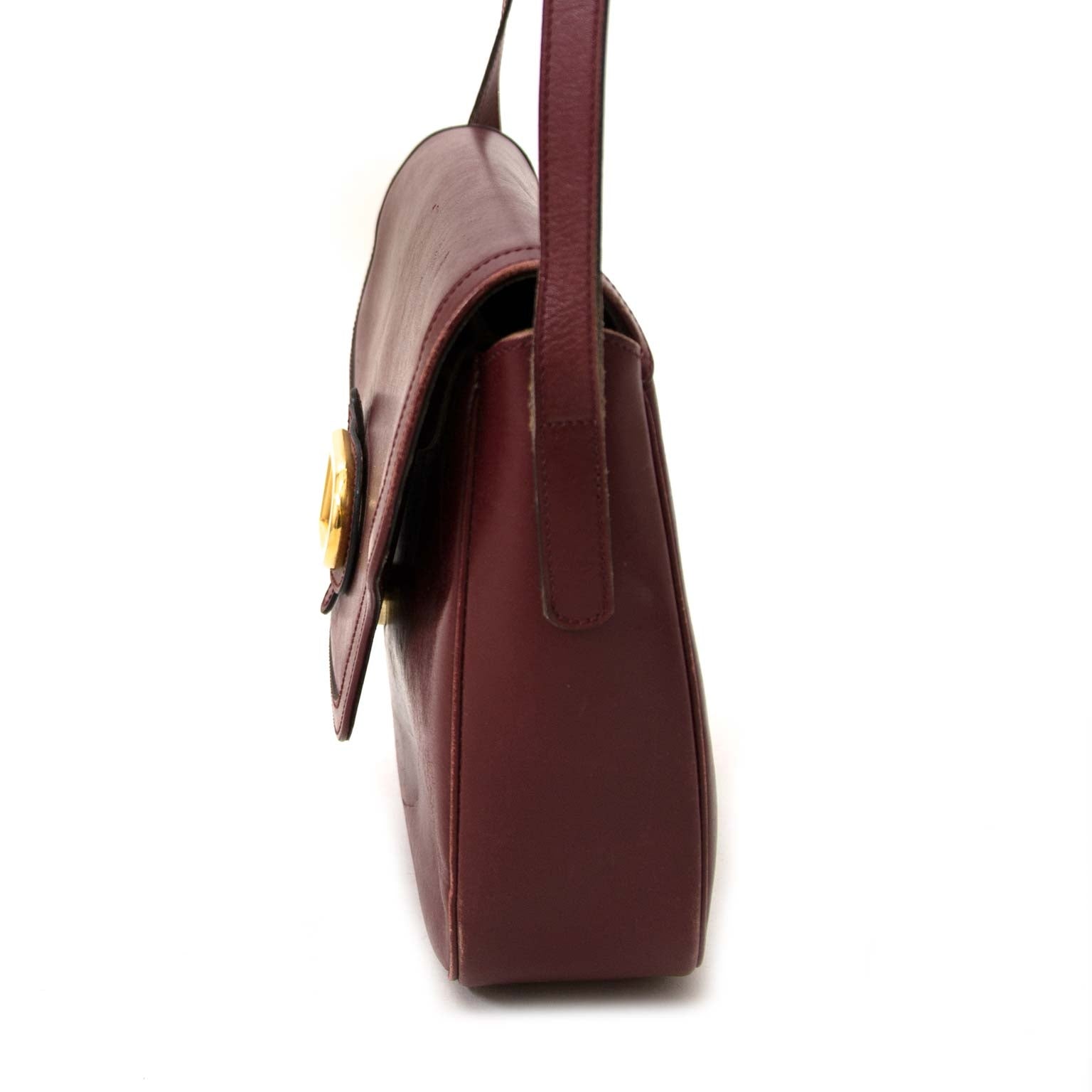 Delvaux Bordeaux Leather Crossbody Bag vintage brand bags online for the best price