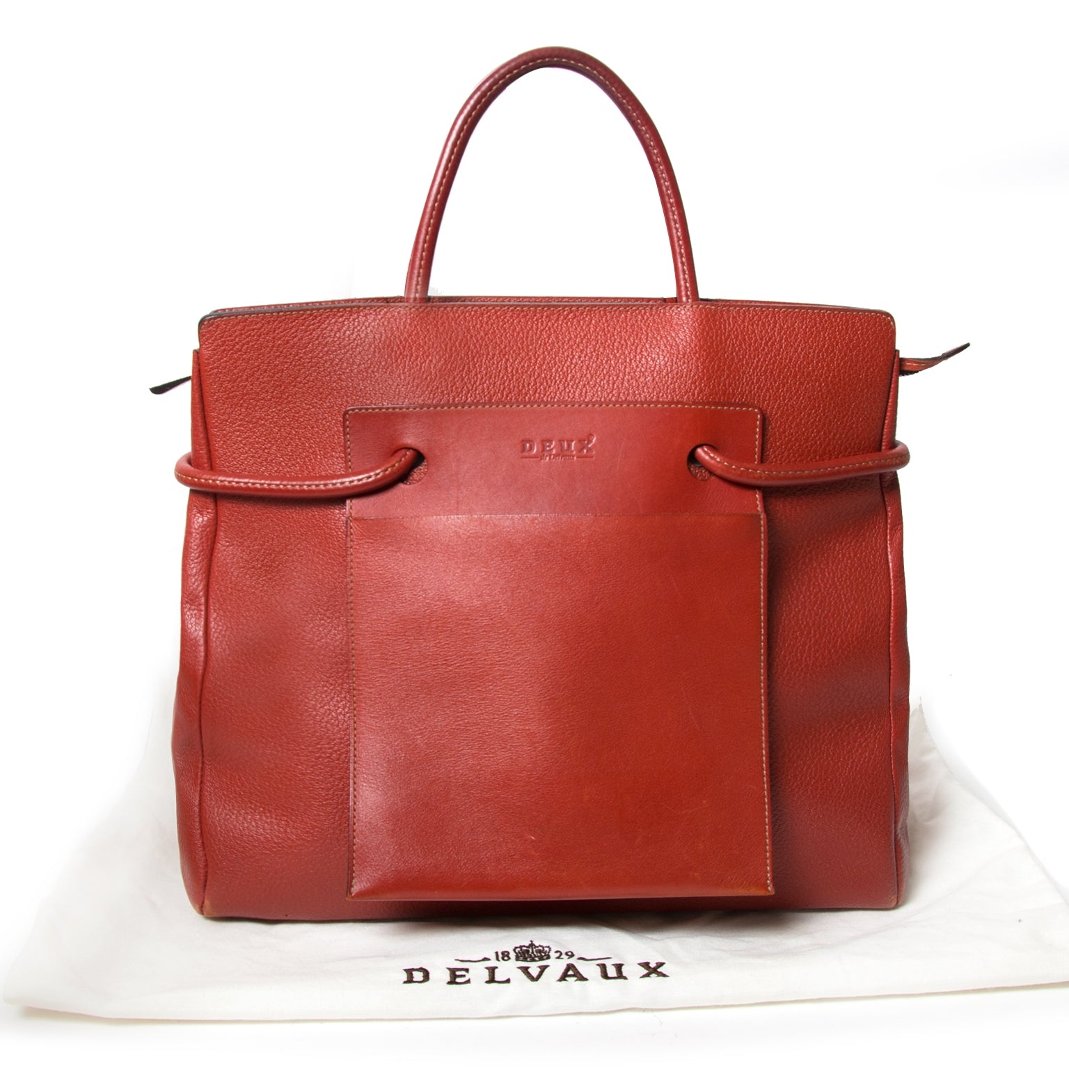 koop veilig online tegen de beste prijs tweedehands Deux De Delvaux Rusty Red Shopper