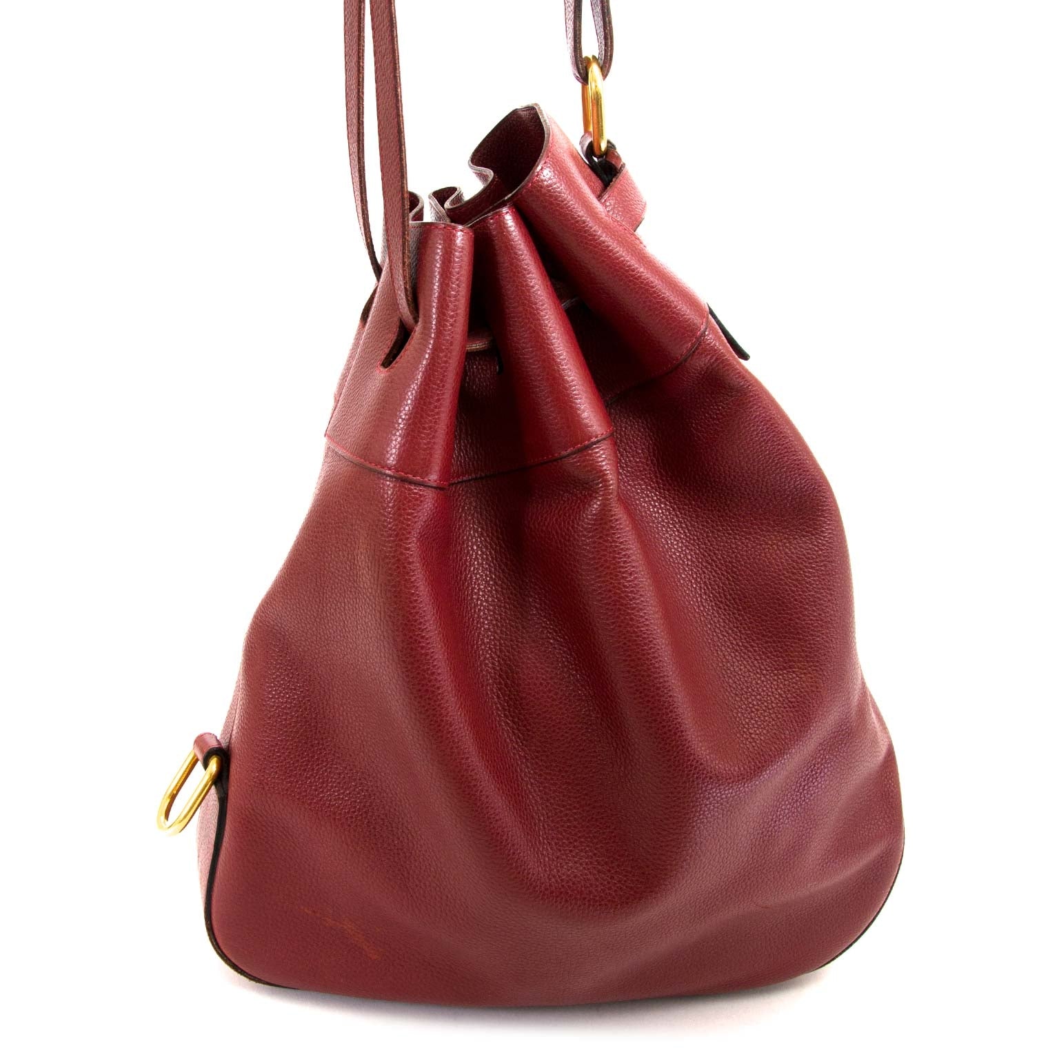 koop en verkoop tweedehands Delvaux Red Leather Catogan Trotteur Bag bij labellov vintage webshop in antwerpen