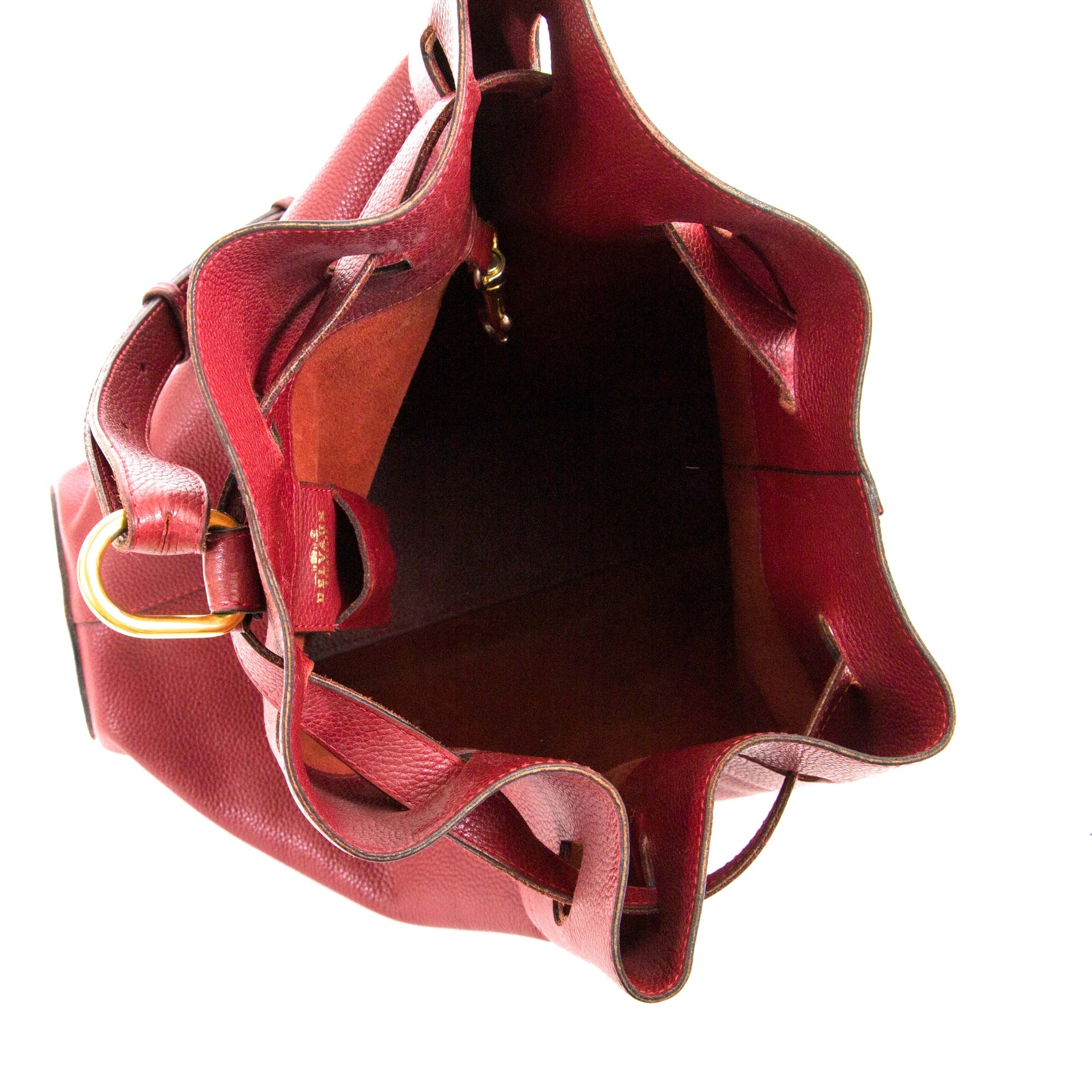 buy and sell second hand Delvaux Red Leather Catogan Trotteur Bag at labellov online vintage shop antwerp