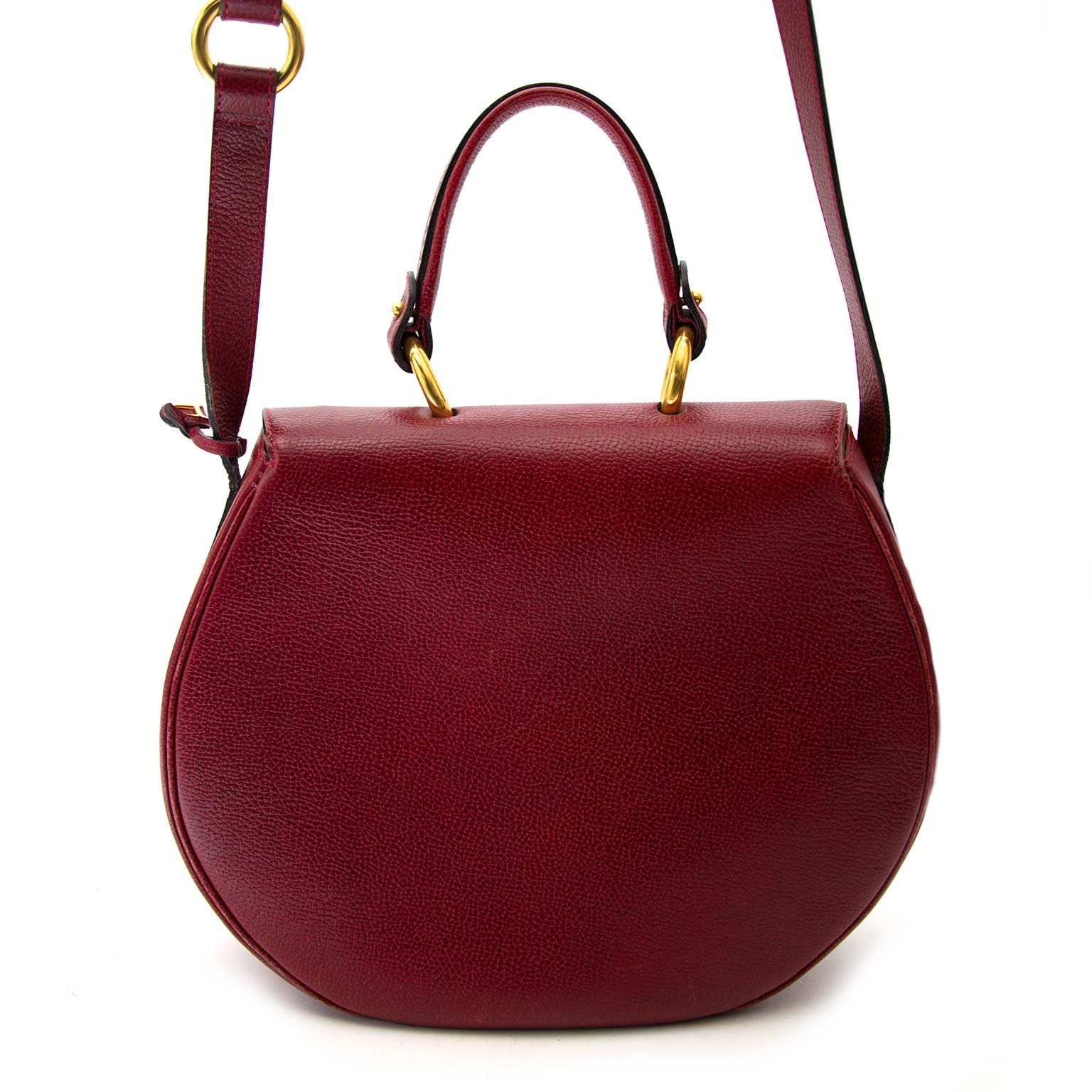 Sac rond en cuir rouge Delvaux
