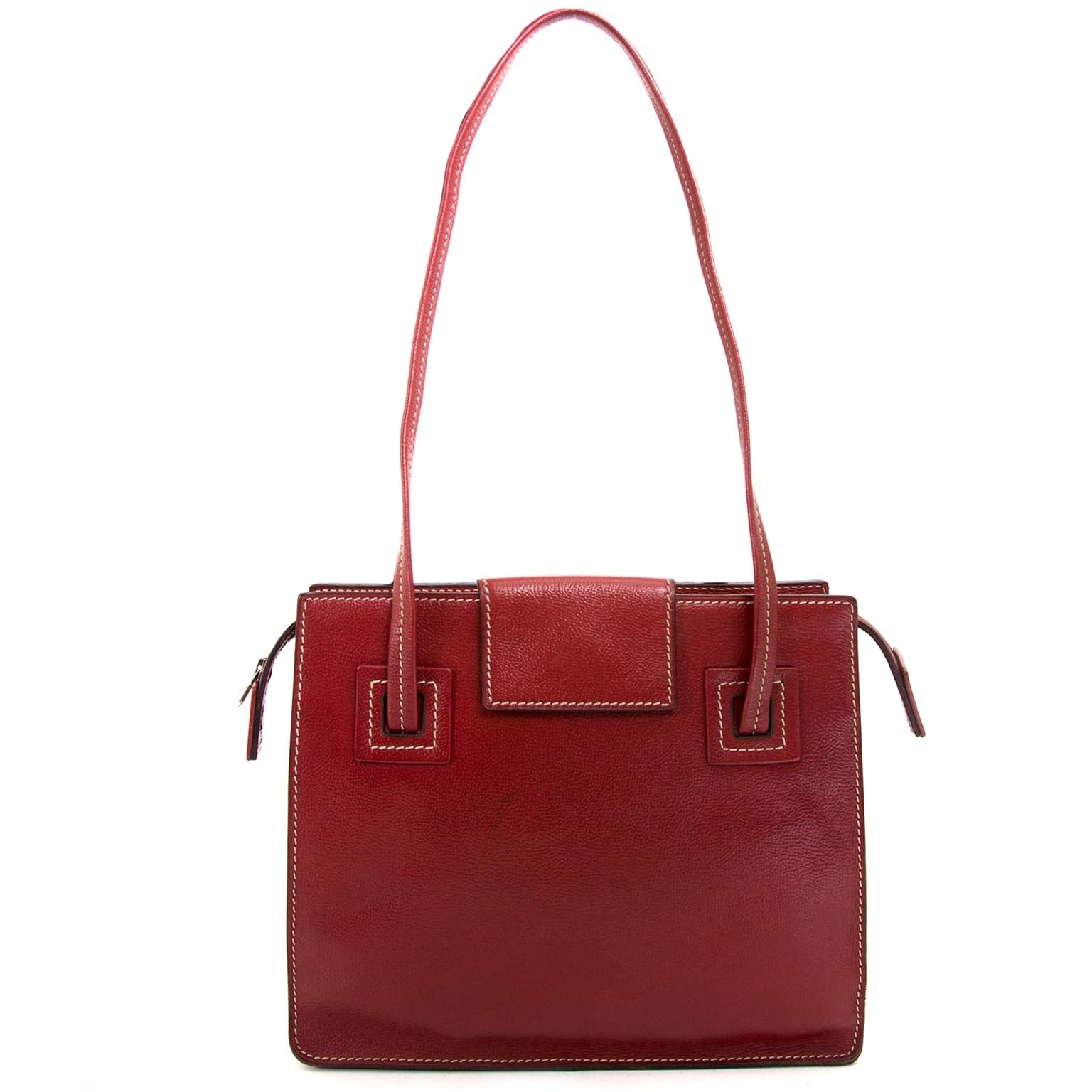 Delvaux Red Leather Shoulder Bag pour le meilleur prix chez labellov à Anvers