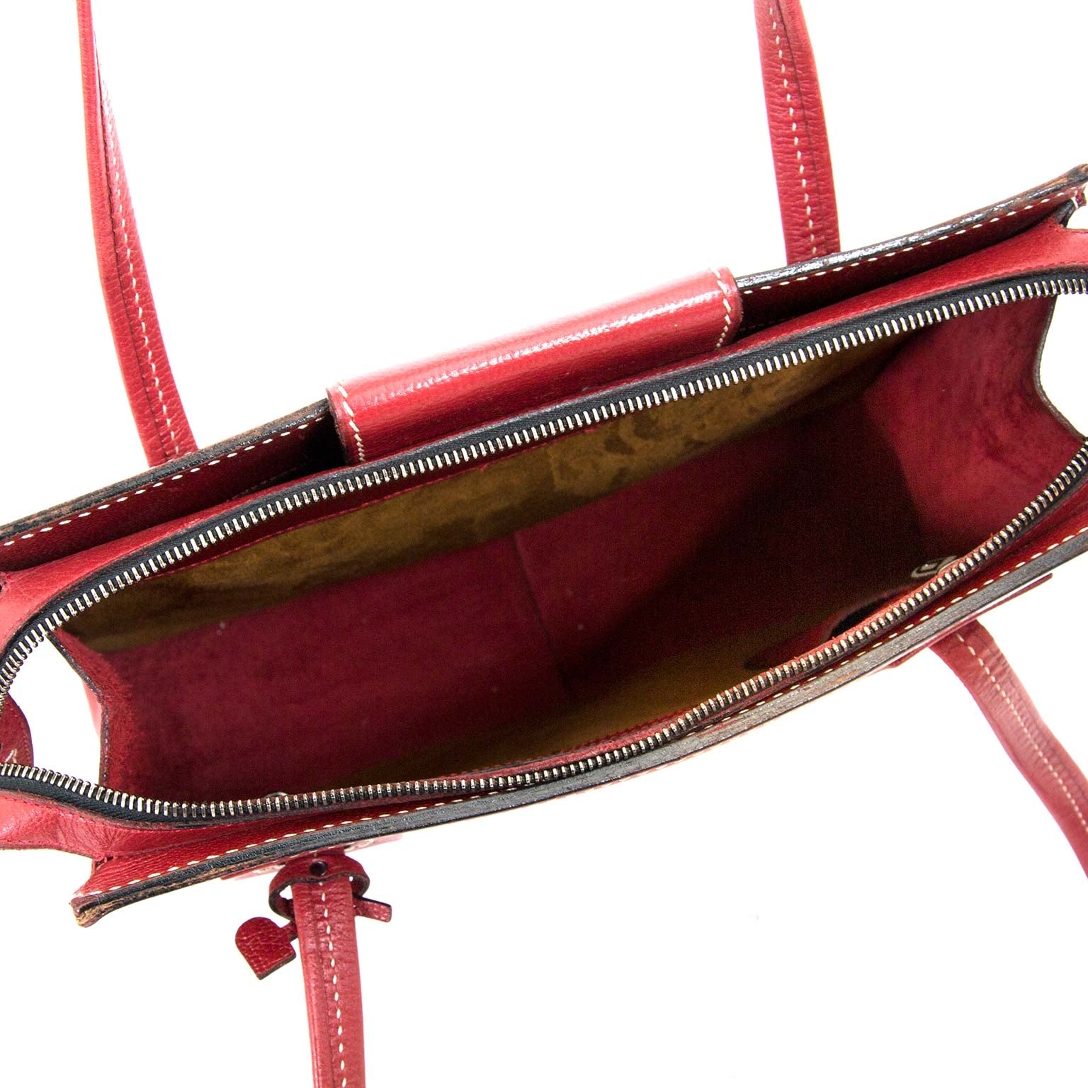 Delvaux Red Leather Shoulder Bag