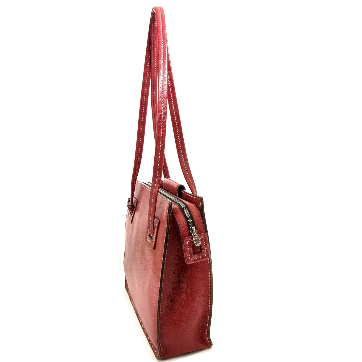 Delvaux Red Leather Shoulder Bag