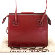 Delvaux Red Leather Shoulder Bag