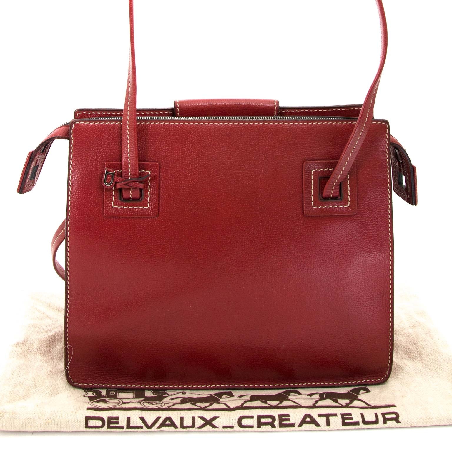 Delvaux Red Leather Shoulder Bag