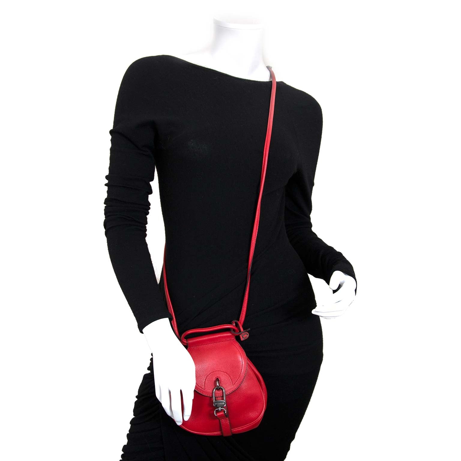 delvaux mini red cerceau crossbody bag now for sale at labellov vintage fashion webshop belgium