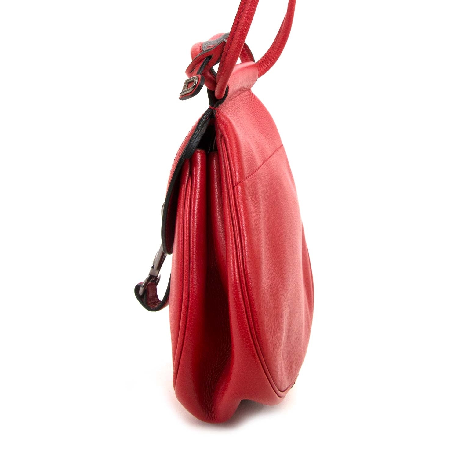 delvaux mini red cerceau crossbody bag now for sale at labellov vintage fashion webshop belgium