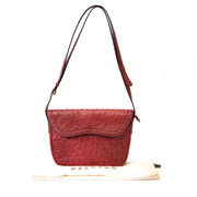 Buy and sell your Delvaux Red Autruche Shoulder Bag for the best price