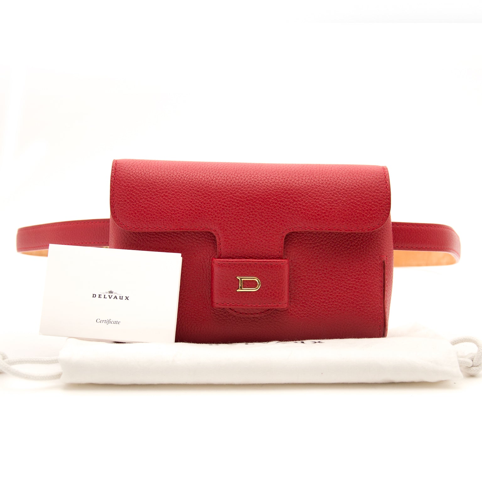 We buy and sell your secondhand BRAND NEW Delvaux Red Hip Bag.