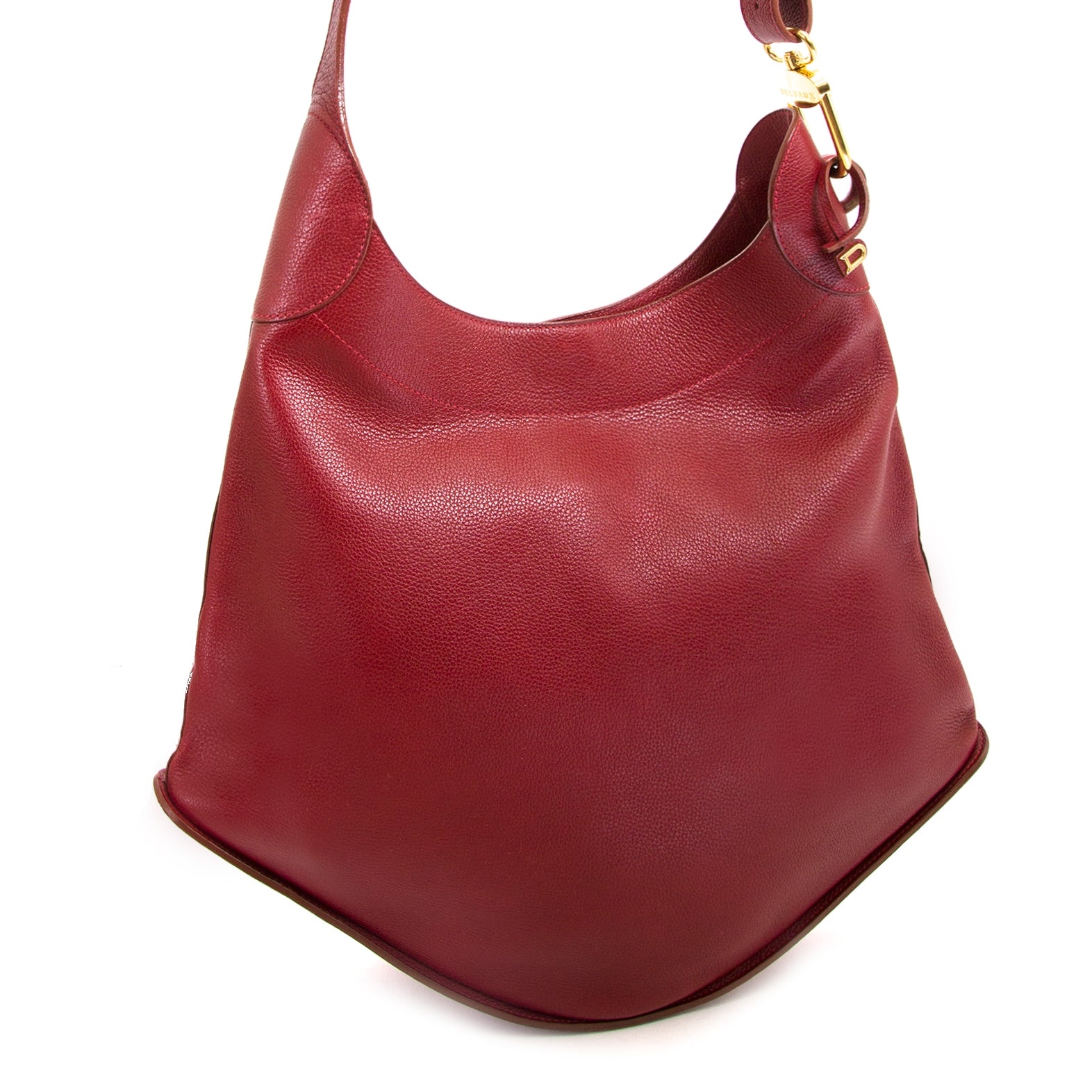 delvaux red satan shoulder bag now for sale at labellov vintage fashion webshop belgium