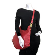 delvaux red satan shoulder bag now for sale at labellov vintage fashion webshop belgium