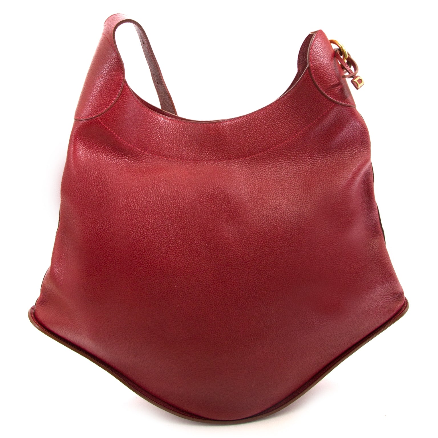 delvaux red satan shoulder bag now for sale at labellov vintage fashion webshop belgium