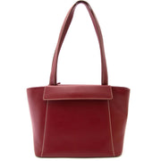 shop safe online secondhand Delvaux Bordeaux Toile De Cuire Shoulder Bag