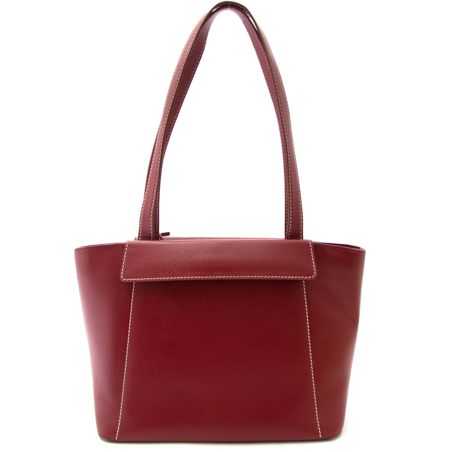 shop safe online secondhand Delvaux Bordeaux Toile De Cuire Shoulder Bag