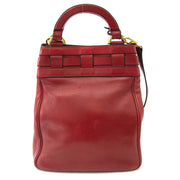 Delvaux Red Leather Bucket Bag