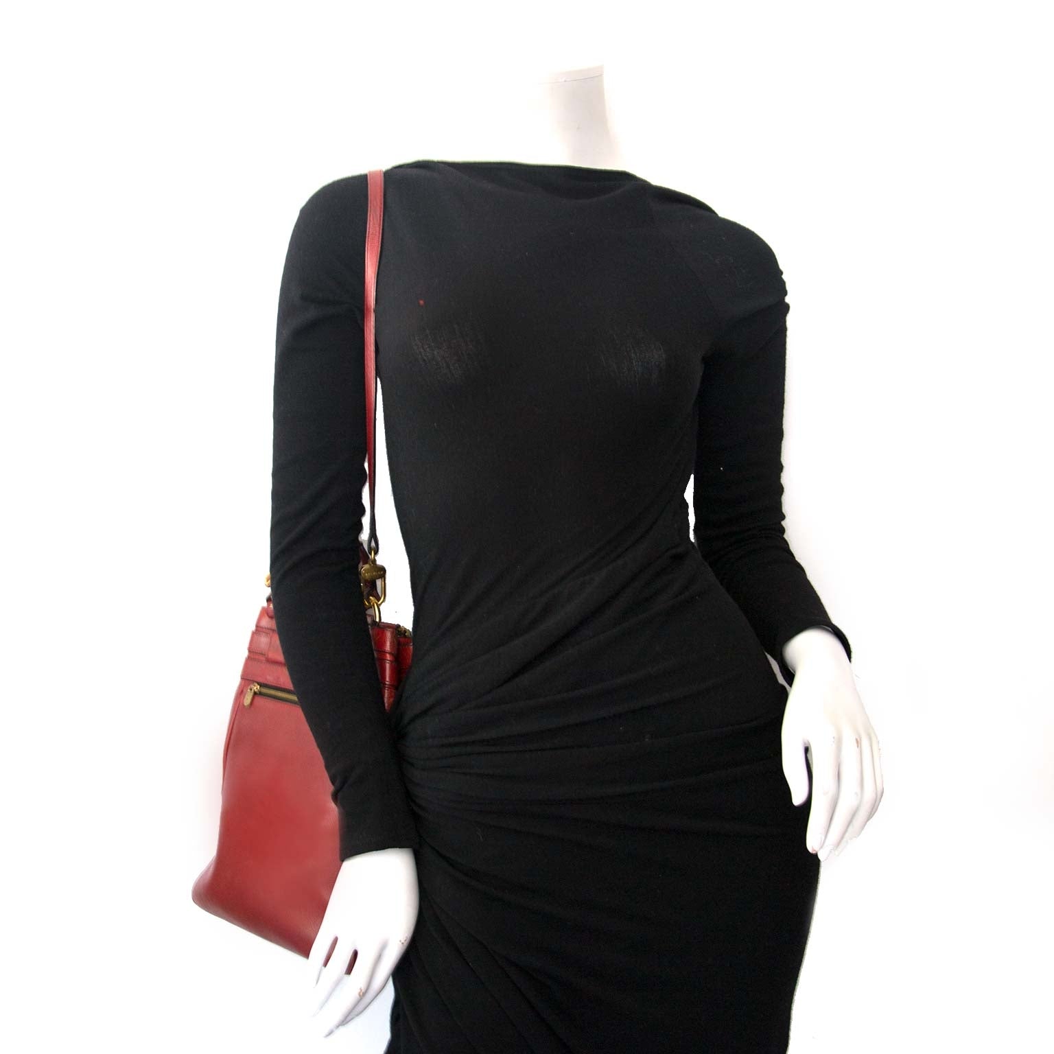 shop safe online your secondhand authentic Delvaux Red Leather Bucket Bag