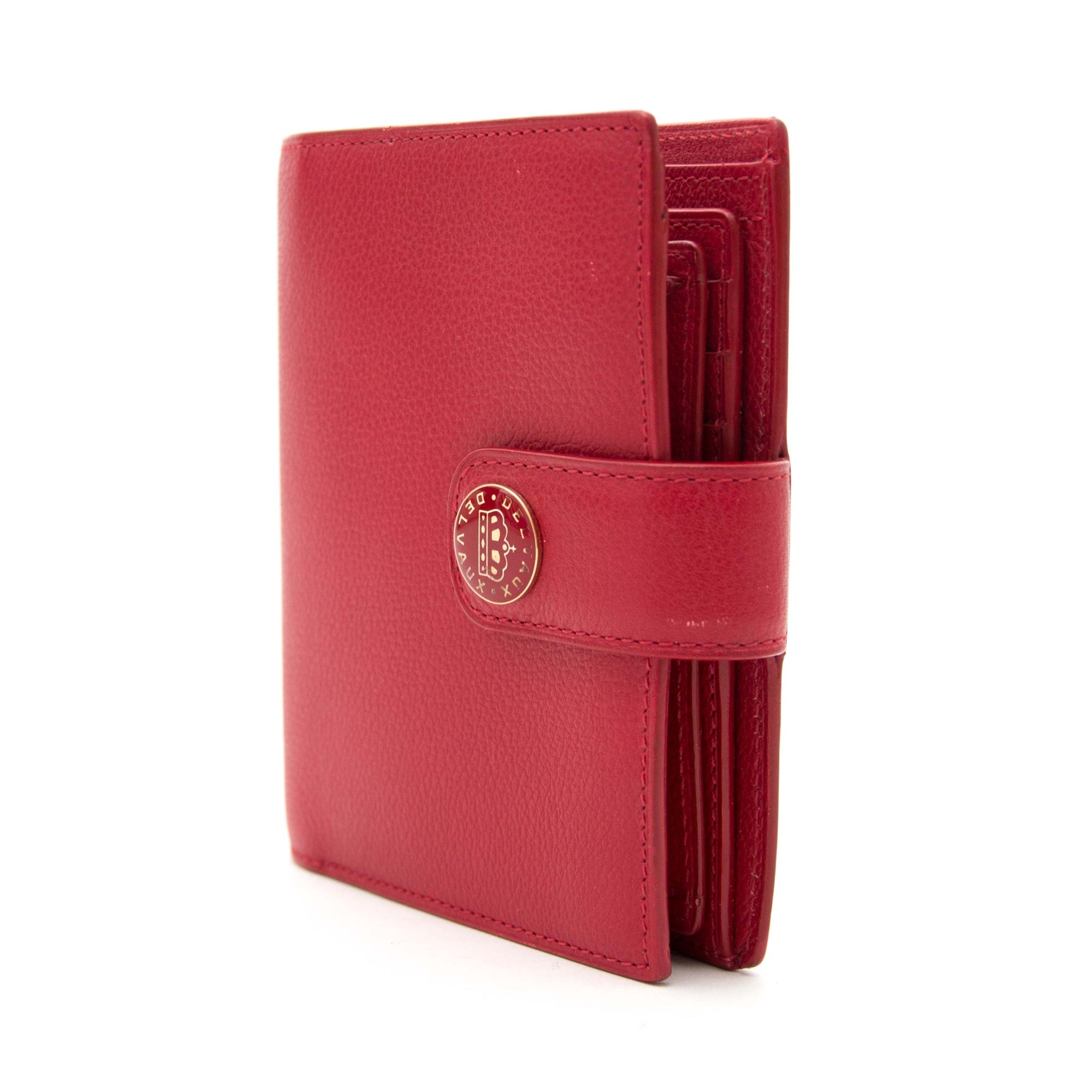 Delvaux Red Leather Wallet for sale online at Labellov secondhand designer vintage