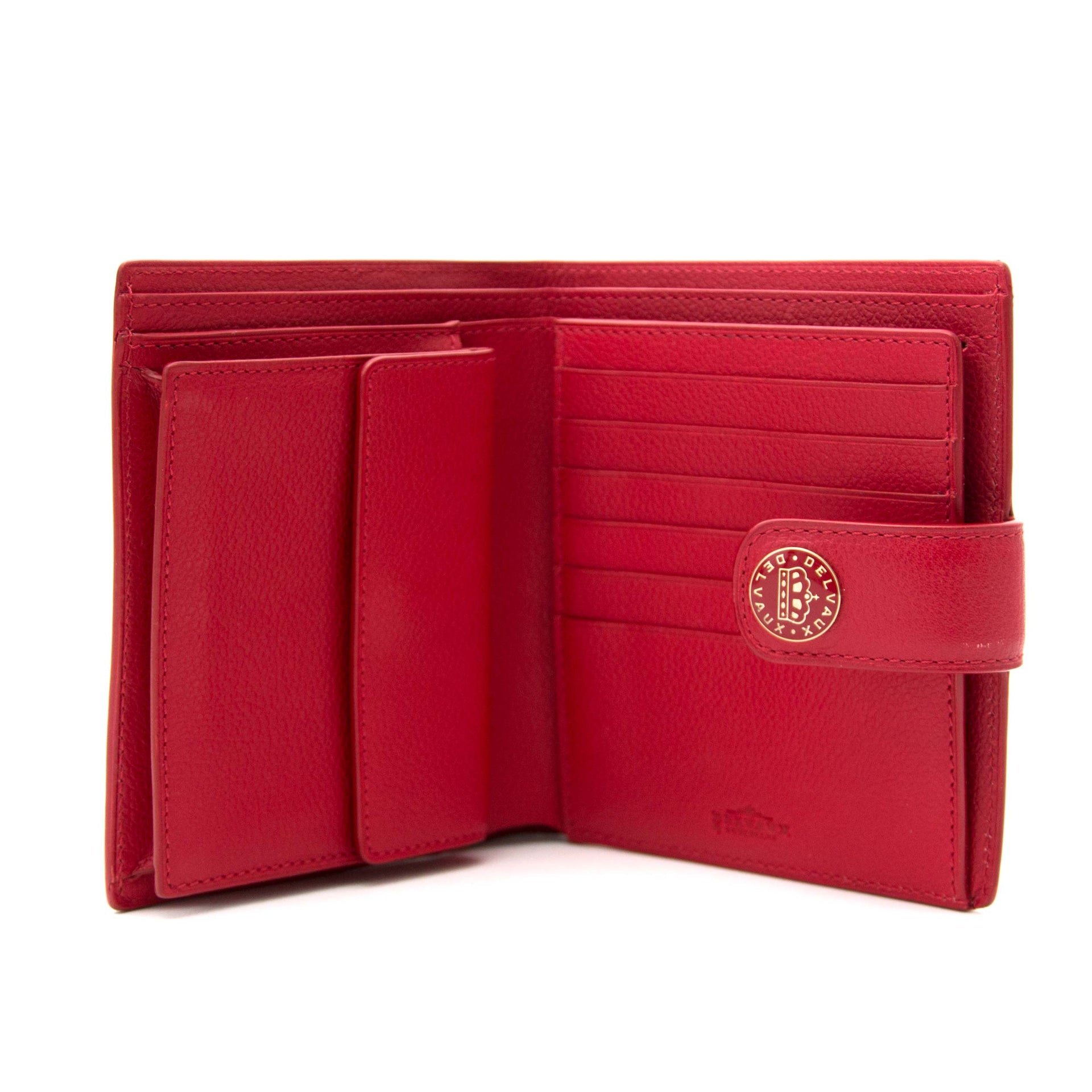 Delvaux Red Leather Wallet for sale online at Labellov