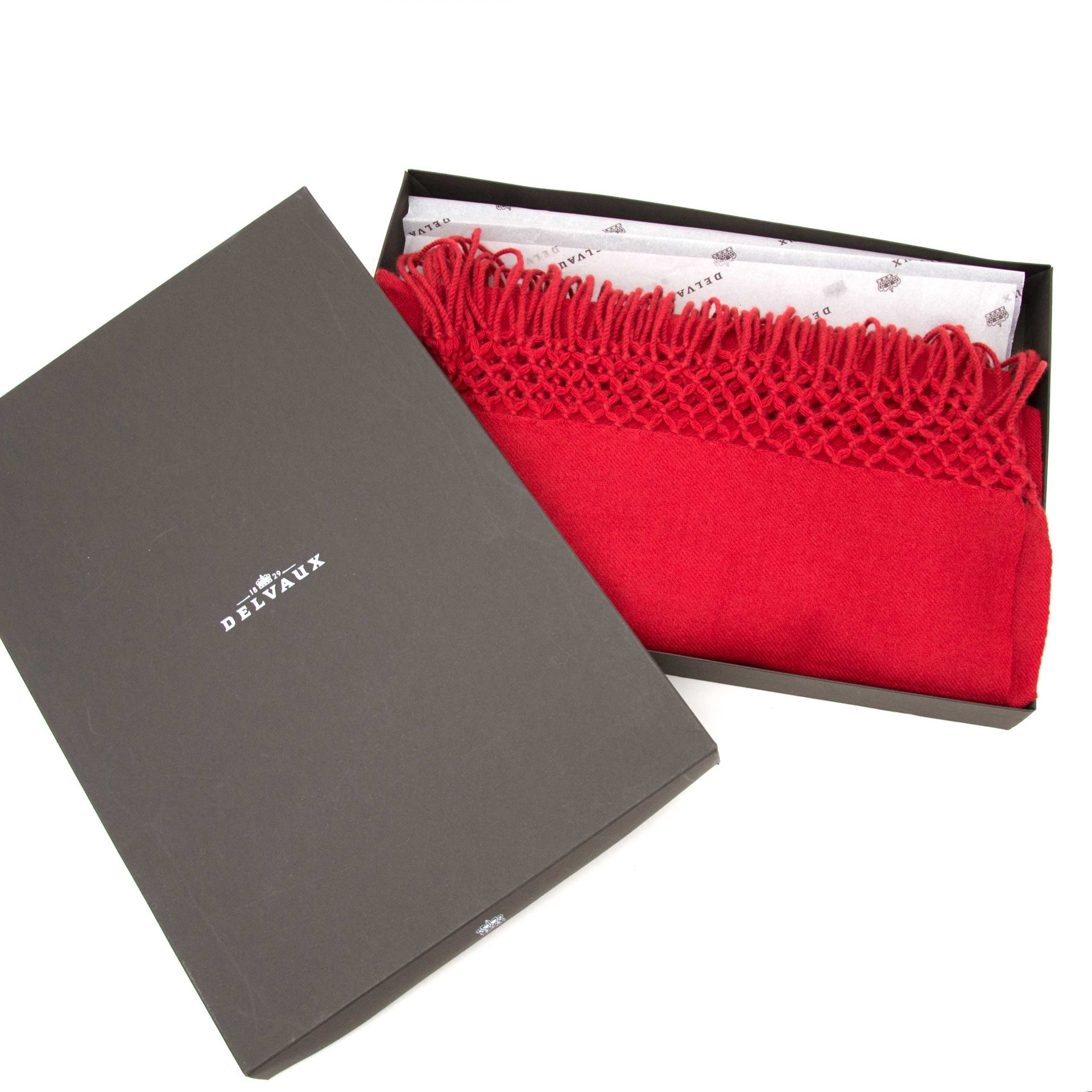 looking for a secondhand Delvaux Red Cashmere Scarf